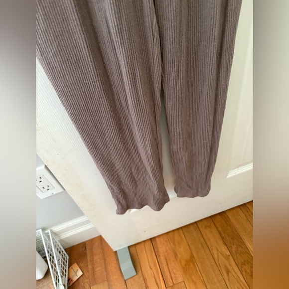 Lulus taupe jumpsuit tie strap ribbed knit size small - Picture 7 of 14